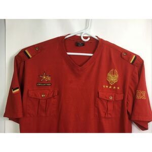 RED APE Red Graphic Pullover Shirt Embroidered StreetWear mens‎ Size 2XL